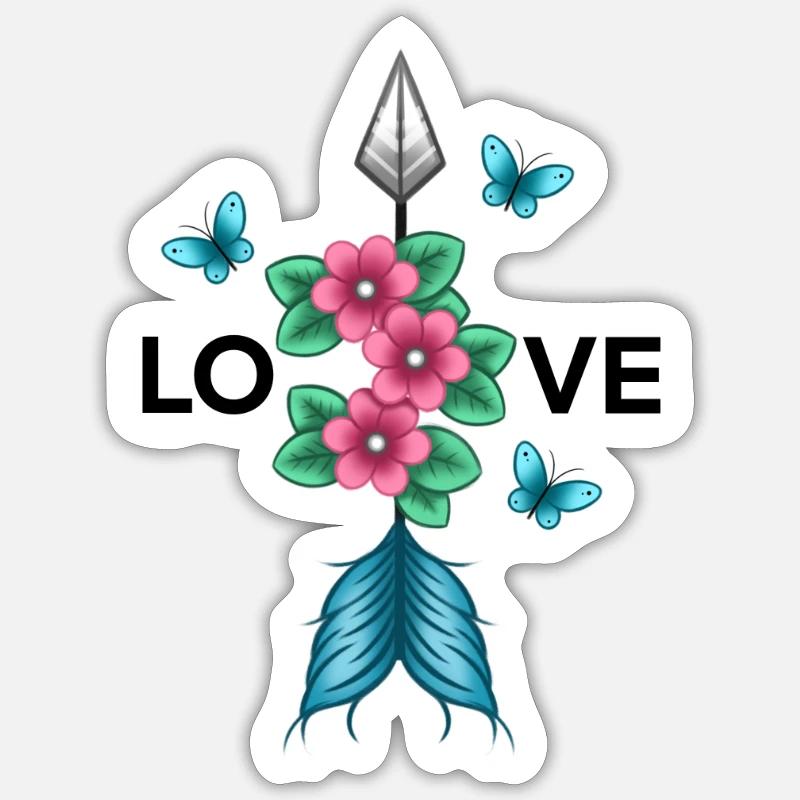 Amour - Sticker taille S (10 x 10 cm) - blanc mat