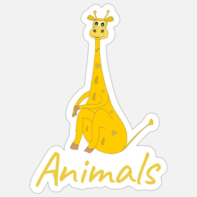 Giraffe - Sticker Größe S (10 x 10 cm) - Mattweiß