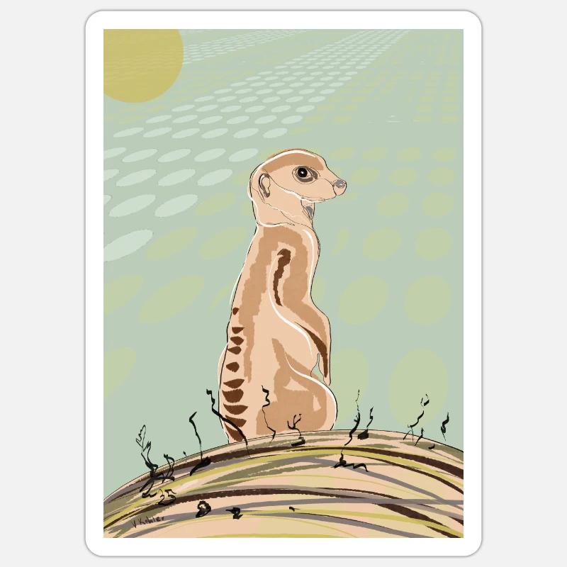 Erdmännchen Sticker Größe S (10 x 10 cm)
