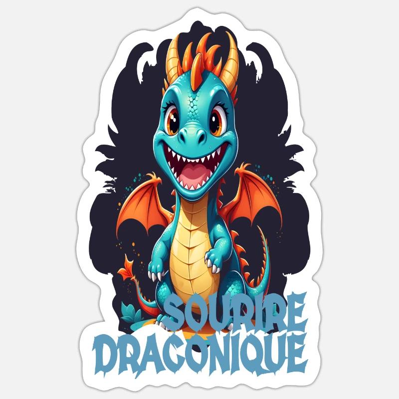 Drakonisches Lächeln 4 Sticker Größe S (10 x 10 cm)