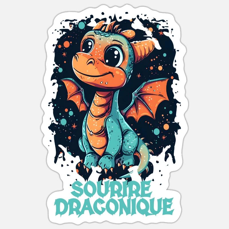 Drakonisches Lächeln 6 Sticker Größe S (10 x 10 cm)