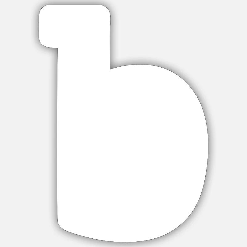 Letter b "b" white - Sticker size S (10 x 10 cm) - white matte