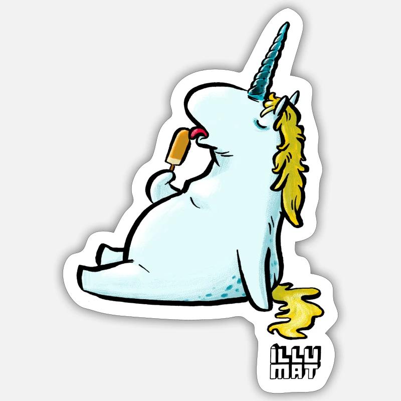 Eis Einhorn Sticker Größe S (10 x 10 cm)
