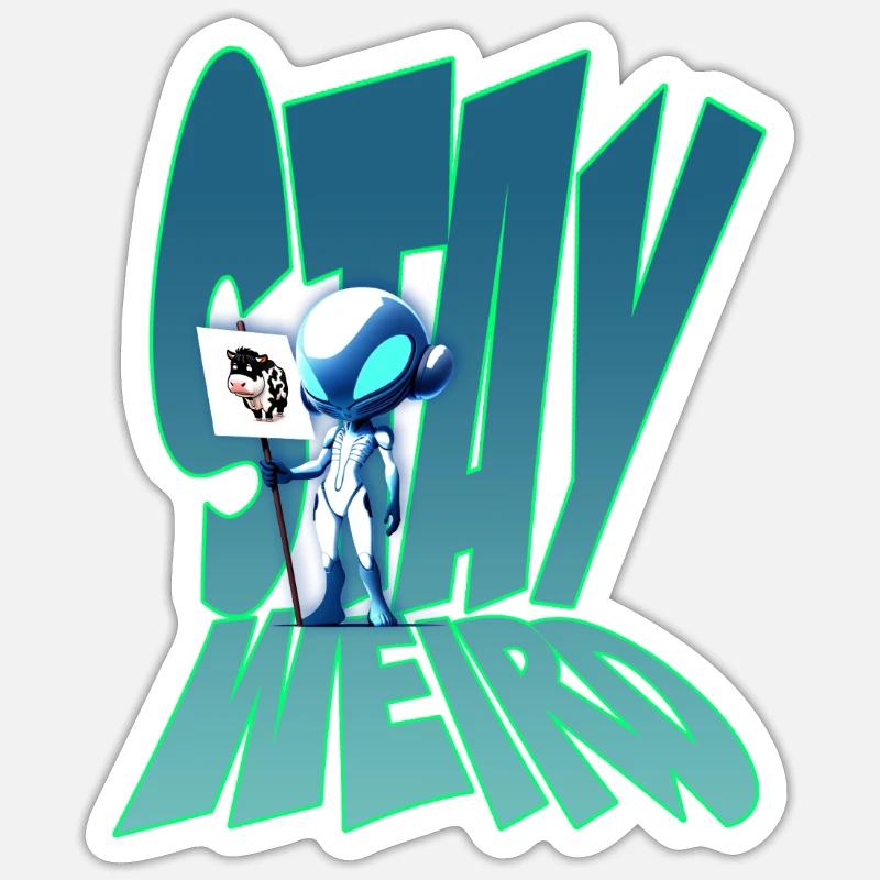 Restez bizarre - Sticker taille S (10 x 10 cm) - blanc mat