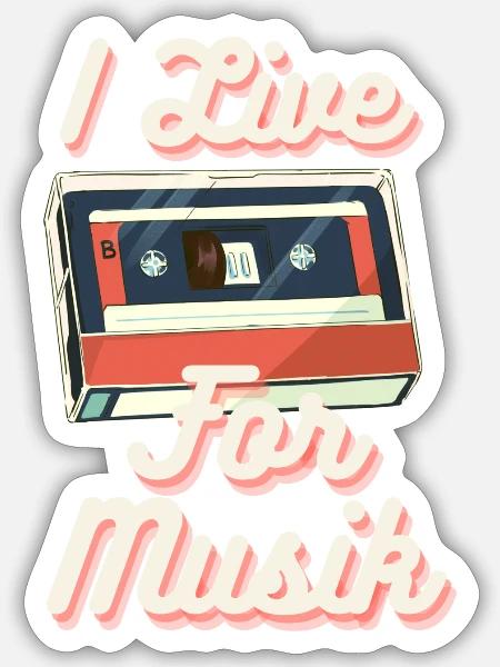 Musik - Sticker Größe S (10 x 10 cm) - Mattweiß