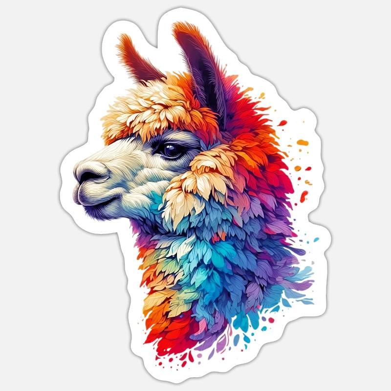 Alpaga - Sticker taille S (10 x 10 cm) - blanc mat