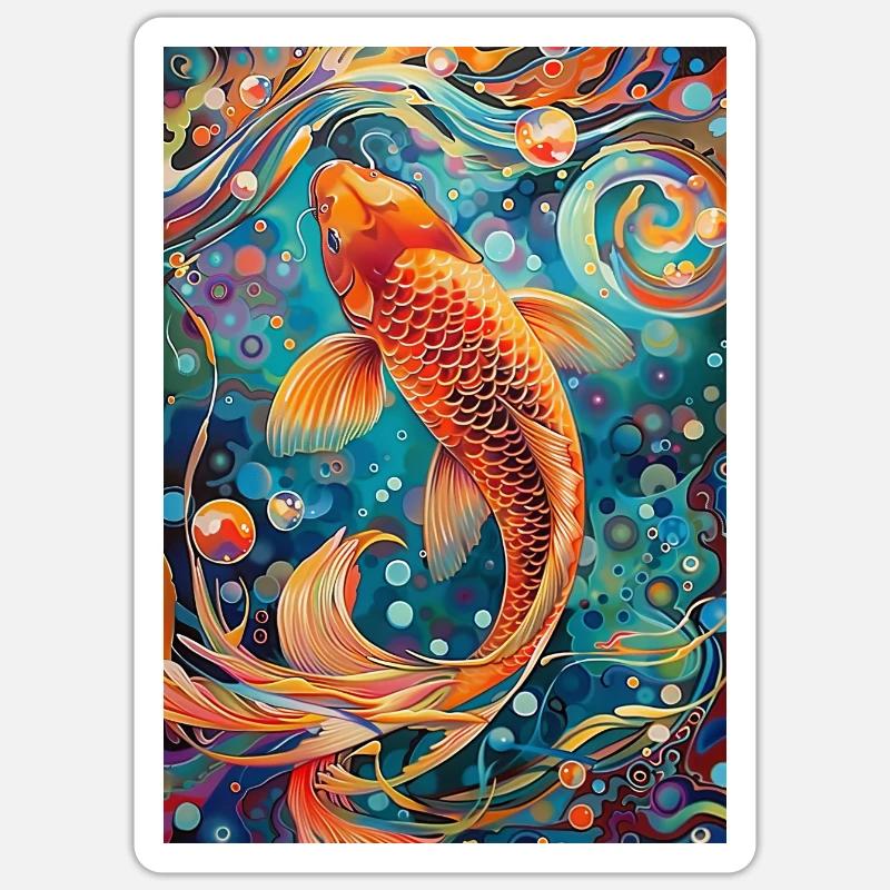 Koi - Sticker taille S (10 x 10 cm) - blanc mat