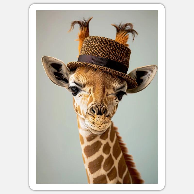 Giraffe - Sticker size S (10 x 10 cm) - white matte
