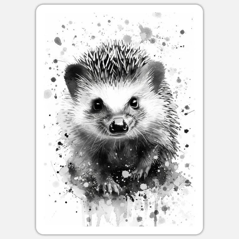 Igel - Sticker Größe S (10 x 10 cm) - Mattweiß