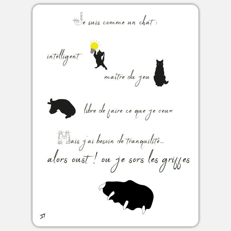 Ich bin eine Katze - Sticker Größe S (10 x 10 cm) - Mattweiß