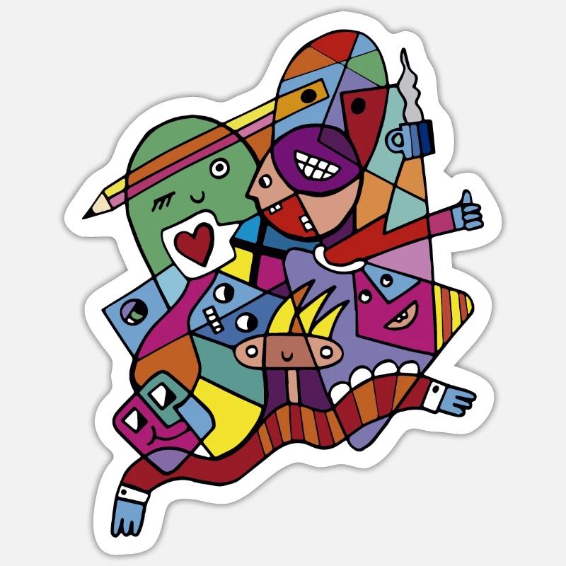 L’harmonie dans la diversité - Sticker taille S (10 x 10 cm) - blanc mat