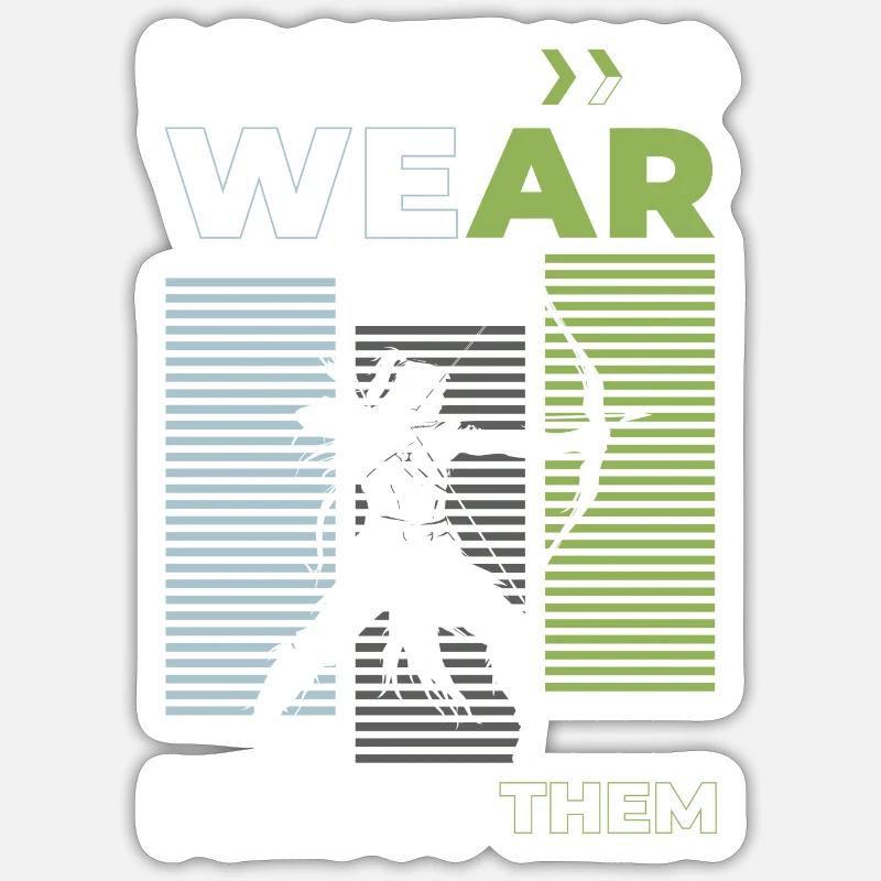 Tirer, Chasse, Chasse, Flèche - Sticker taille S (10 x 10 cm) - blanc mat
