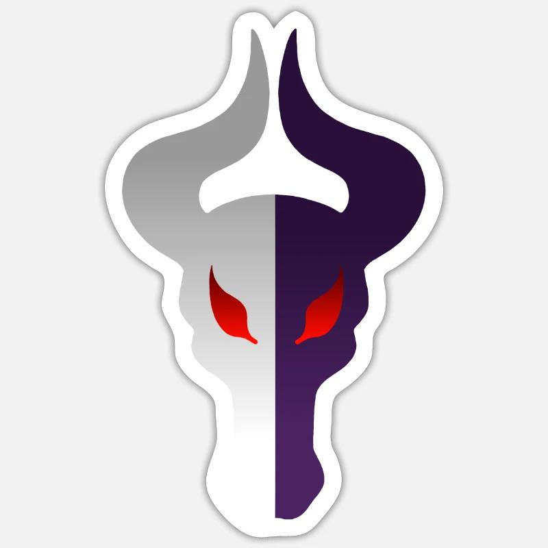 Doppelseitiger Drachenkopf Sticker Größe S (10 x 10 cm)