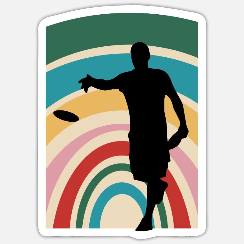 Frisbee Discgolfspieler Disc - Sticker Größe S (10 x 10 cm) - Mattweiß