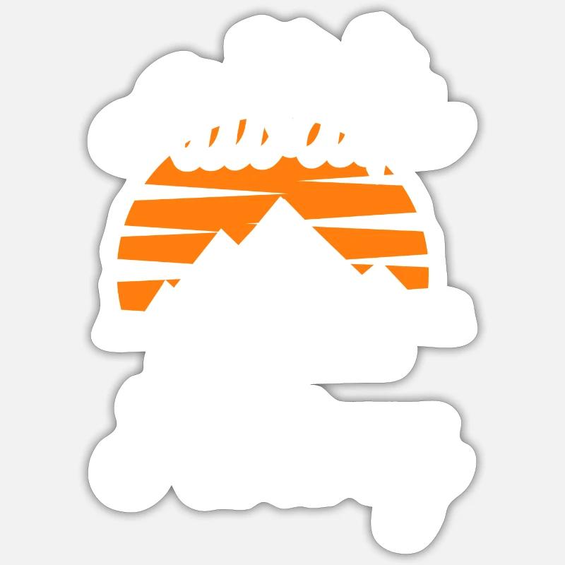 Escalade, Sommet, Hobby, Aventure - Sticker taille S (10 x 10 cm) - blanc mat