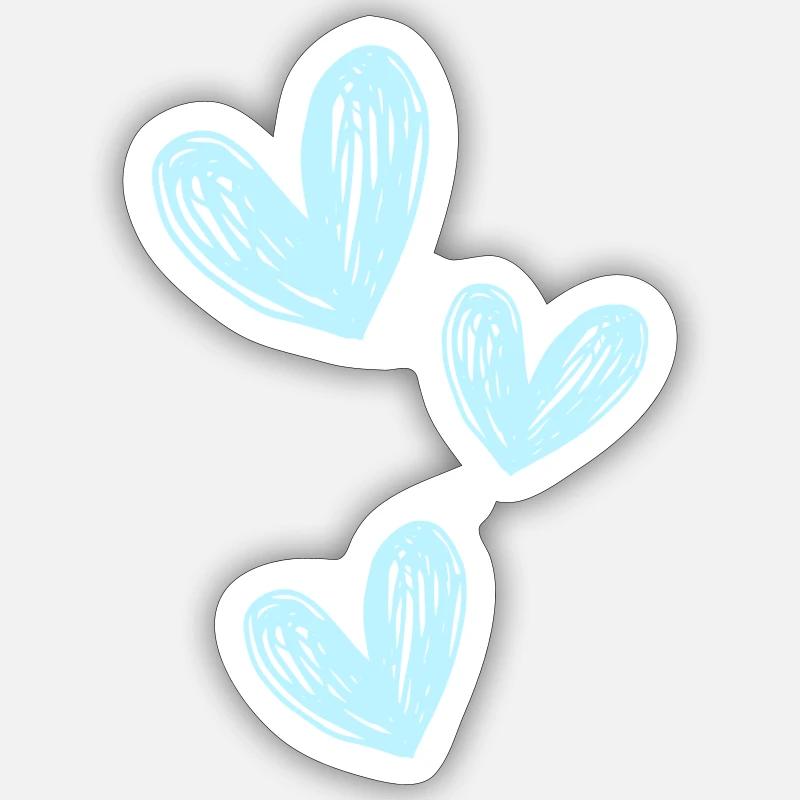 Love blue - Sticker Größe S (10 x 10 cm) - Mattweiß
