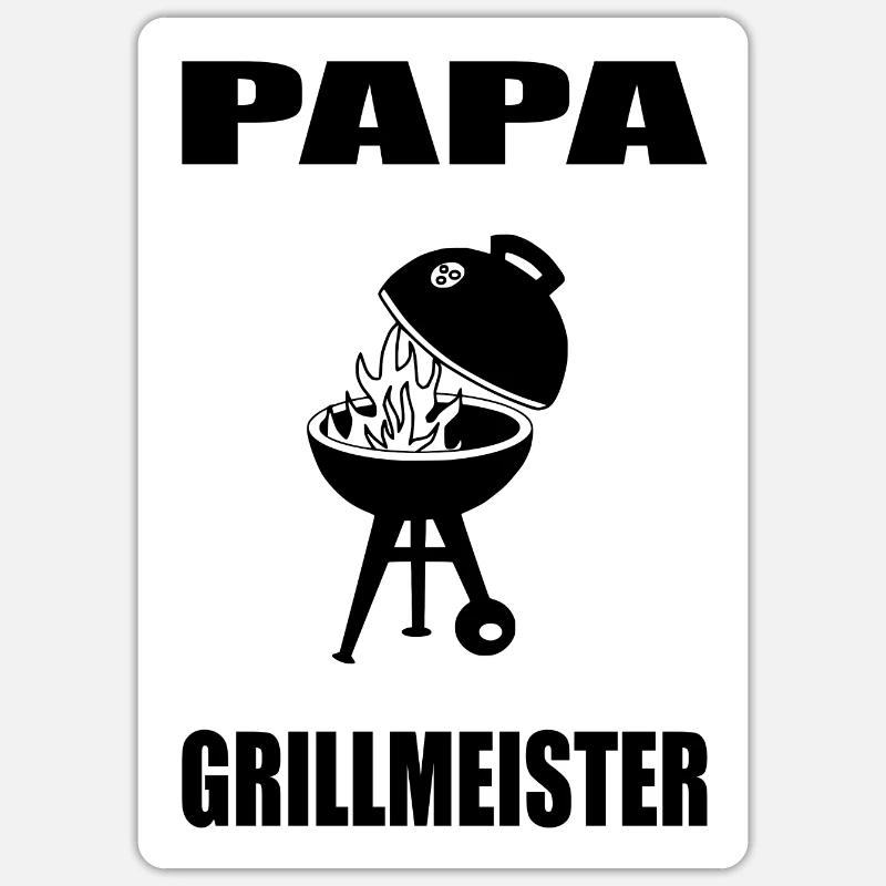 BBQ - Sticker Größe S (10 x 10 cm) - Mattweiß