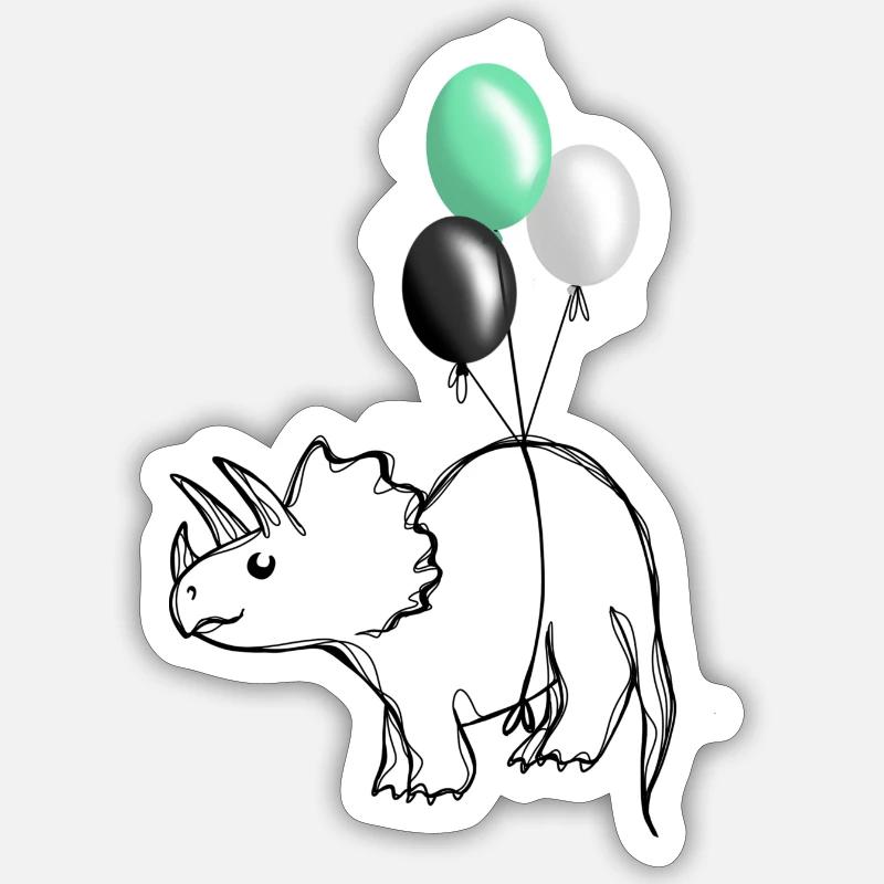 Pridosaurier Dinosaurier Aromantisch - Sticker Größe S (10 x 10 cm) - Mattweiß