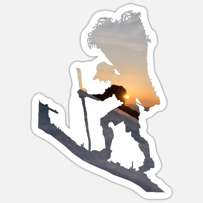 Conquérant des montagnes - Sticker taille S (10 x 10 cm) - blanc mat