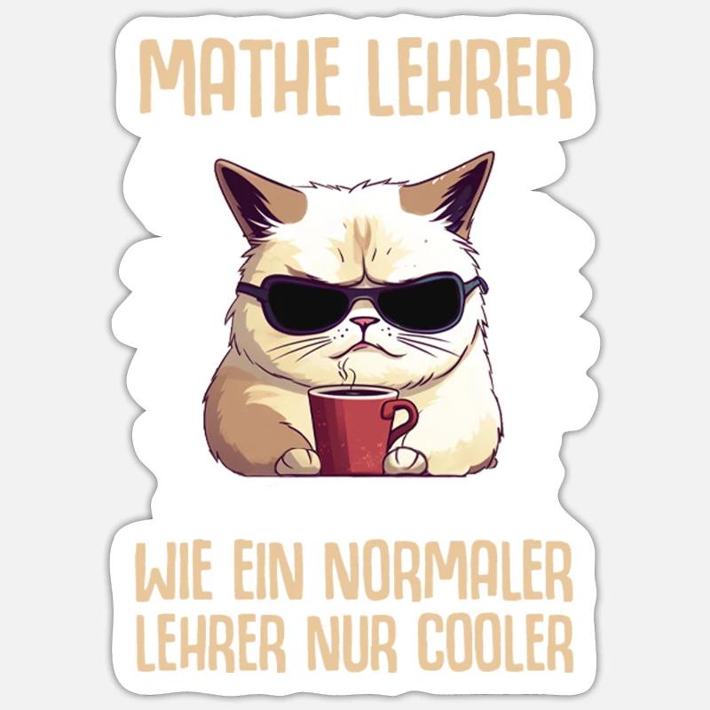 Mathe Lehrer Wie Ein Normaler Lehrer Nur - Sticker Größe S (10 x 10 cm) - Mattweiß