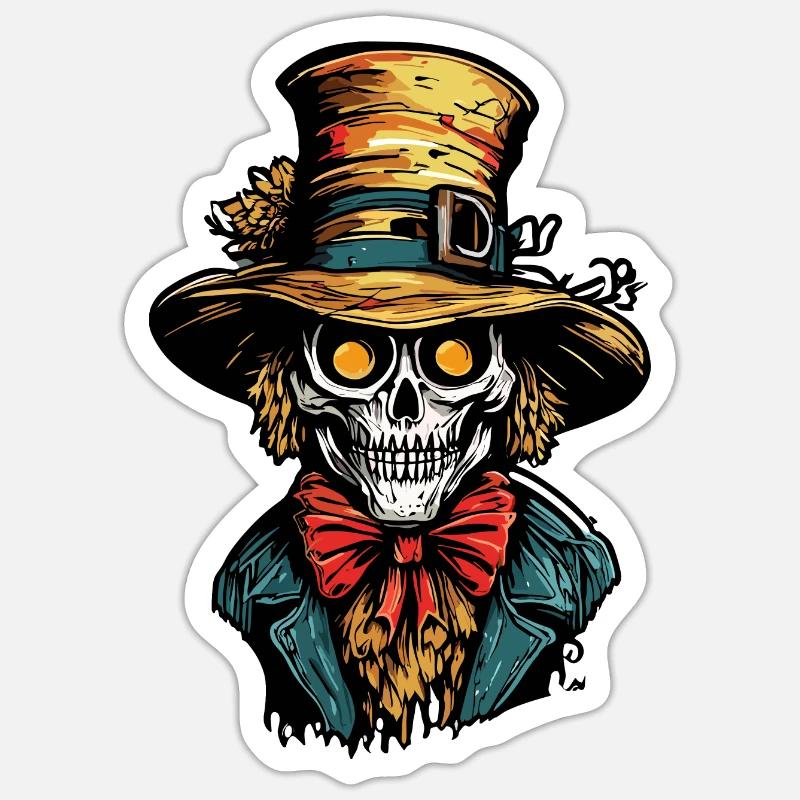 Vogelscheuche / Erntehelfer / Maisfeld / Feld - Sticker Größe S (10 x 10 cm) - Mattweiß