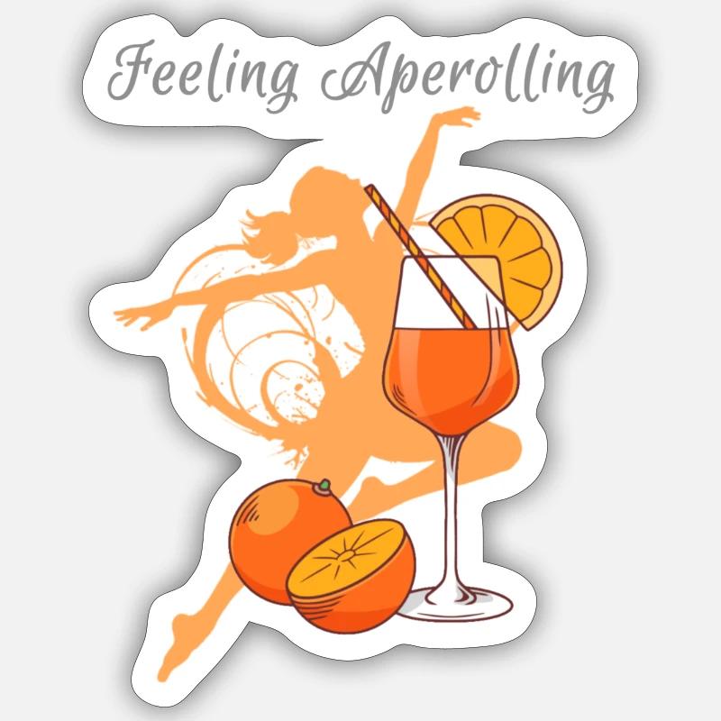 Illustration, bunt, Graffiti,Feeling,aperoli - Sticker Größe S (10 x 10 cm) - Mattweiß