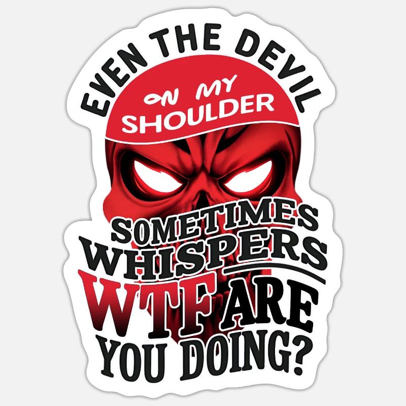 Devil’s Whisper : Édition Conflit Intérieur - Sticker taille S (10 x 10 cm) - blanc mat