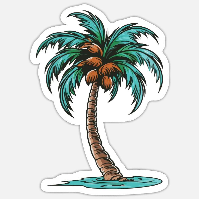 Palm Tree Icon - Sticker size S (10 x 10 cm) - white matte