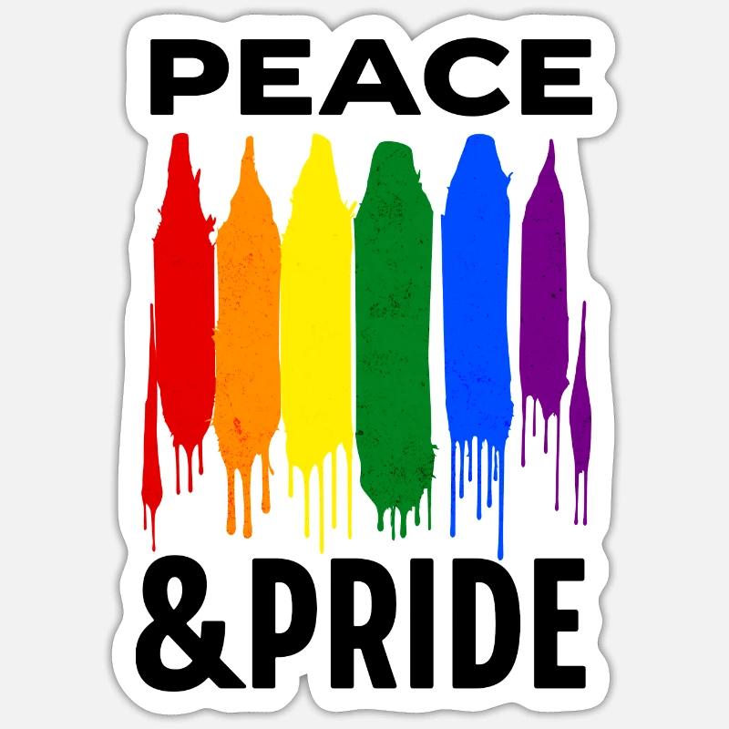 Peace Pride - Sticker taille S (10 x 10 cm) - blanc mat