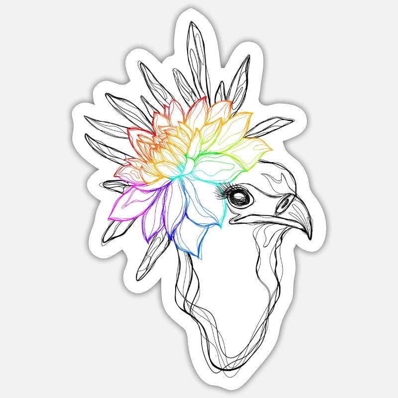 Pride Bird - Sticker Größe S (10 x 10 cm) - Mattweiß