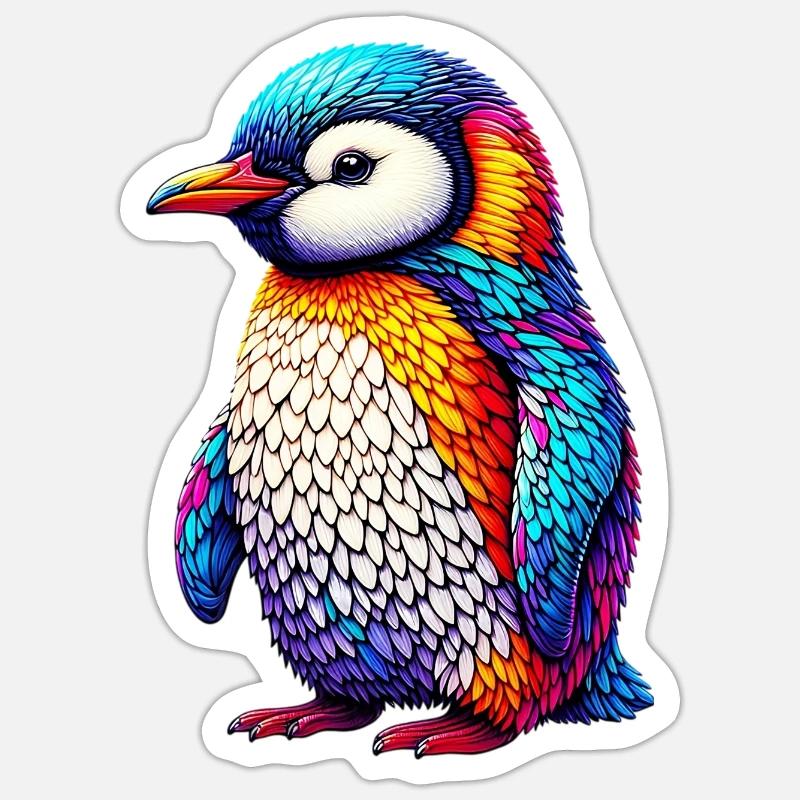 Pingouin - Sticker taille S (10 x 10 cm) - blanc mat