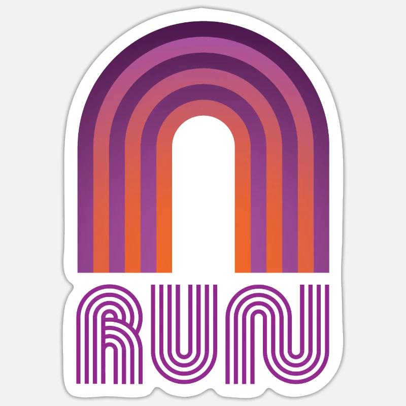 Piste de course verticale violette Sticker taille S (10 x 10 cm)