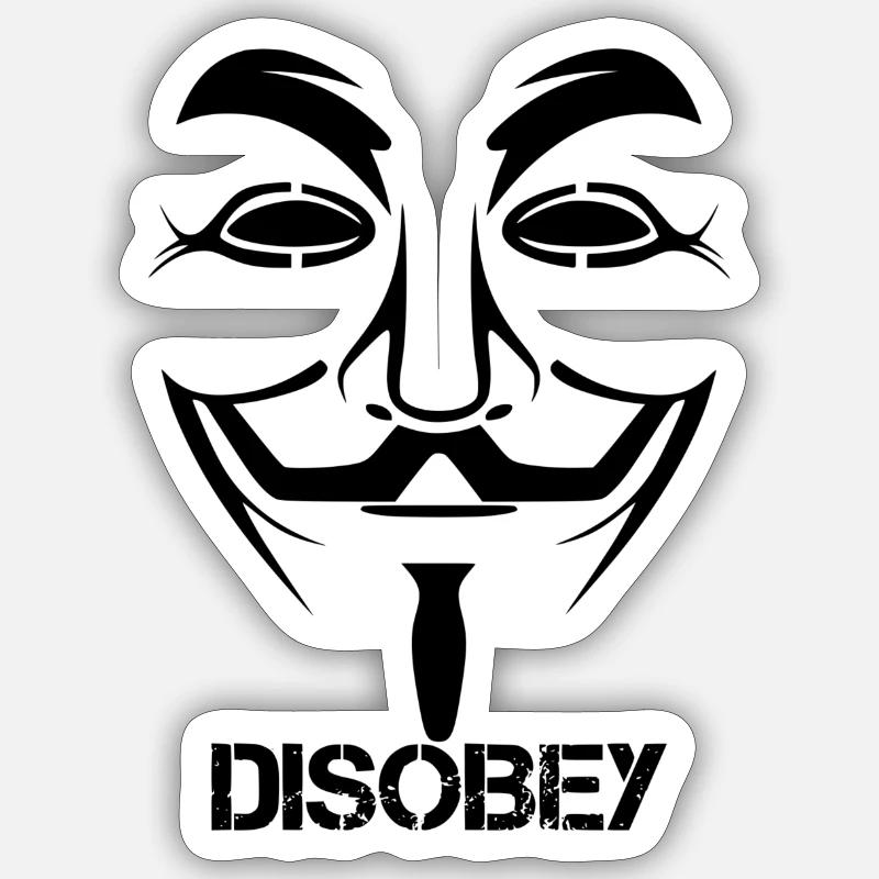 Disobey Anonymous Sticker Größe S (10 x 10 cm)
