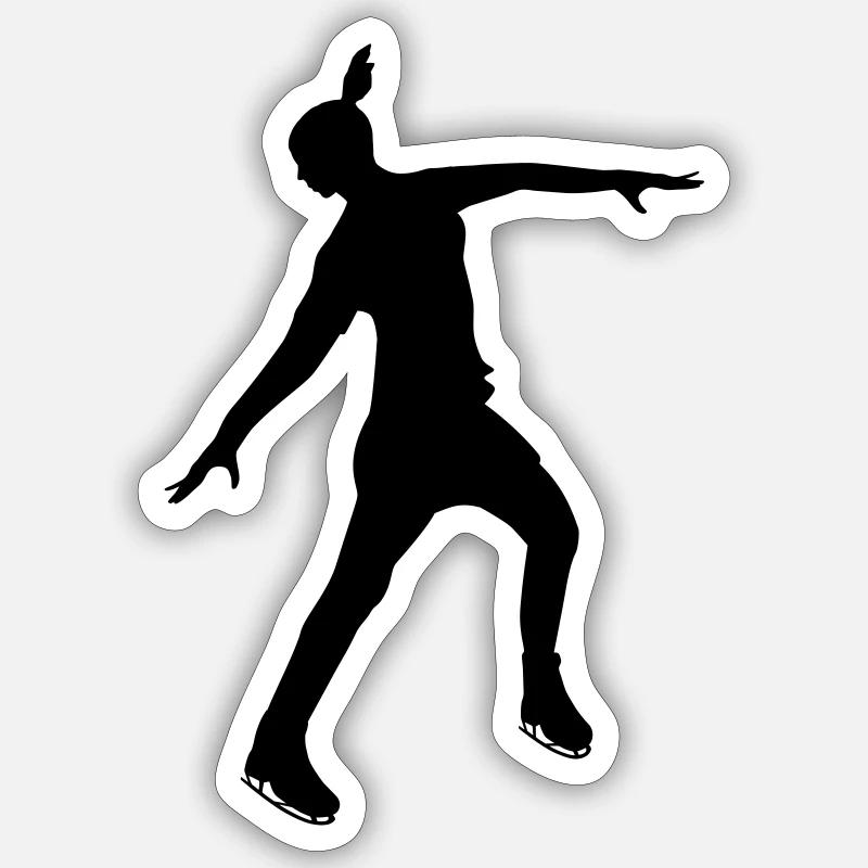 Eiskunstläuferin in stabiler Pose - Sticker Größe S (10 x 10 cm) - Mattweiß