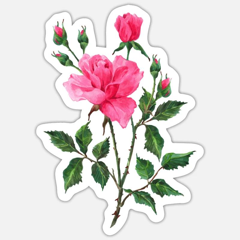 Fleur - Sticker taille S (10 x 10 cm) - blanc mat