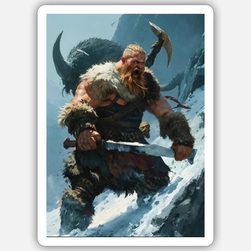 Wikinger 3 - Sticker Größe S (10 x 10 cm) - Mattweiß
