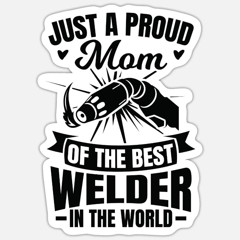 Welder Mom - Sticker size S (10 x 10 cm) - white matte