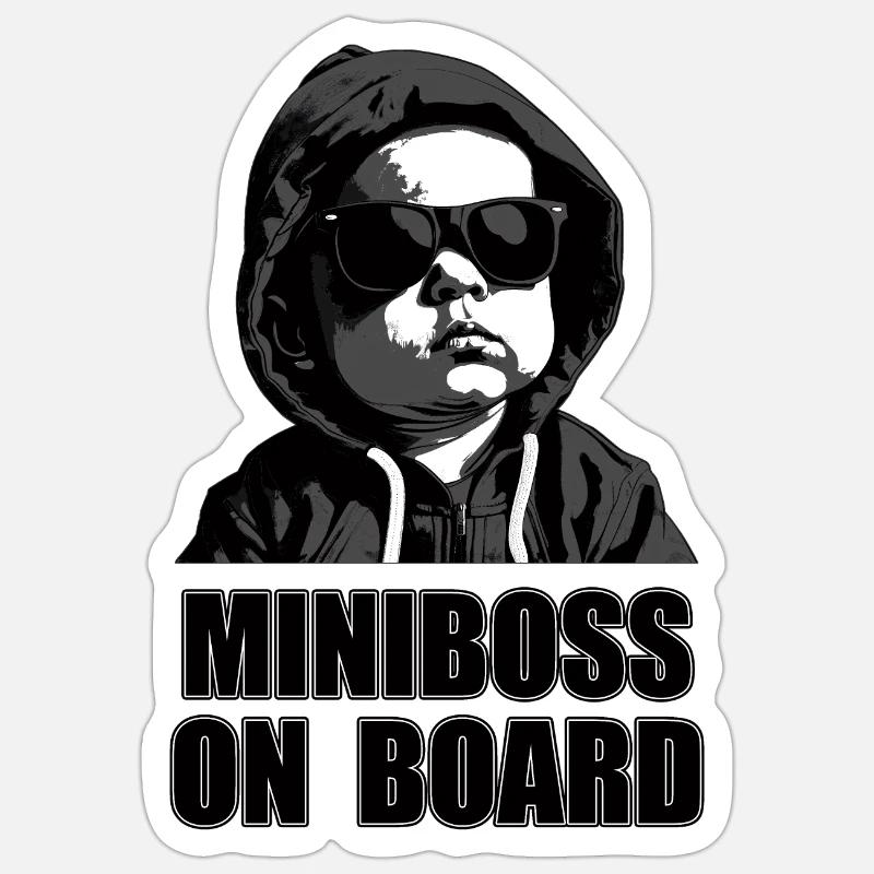 MINIBOSS ON BOARD Sticker Größe S (10 x 10 cm)