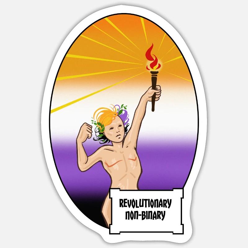 Non Binary Pride - Sticker Größe S (10 x 10 cm) - Mattweiß