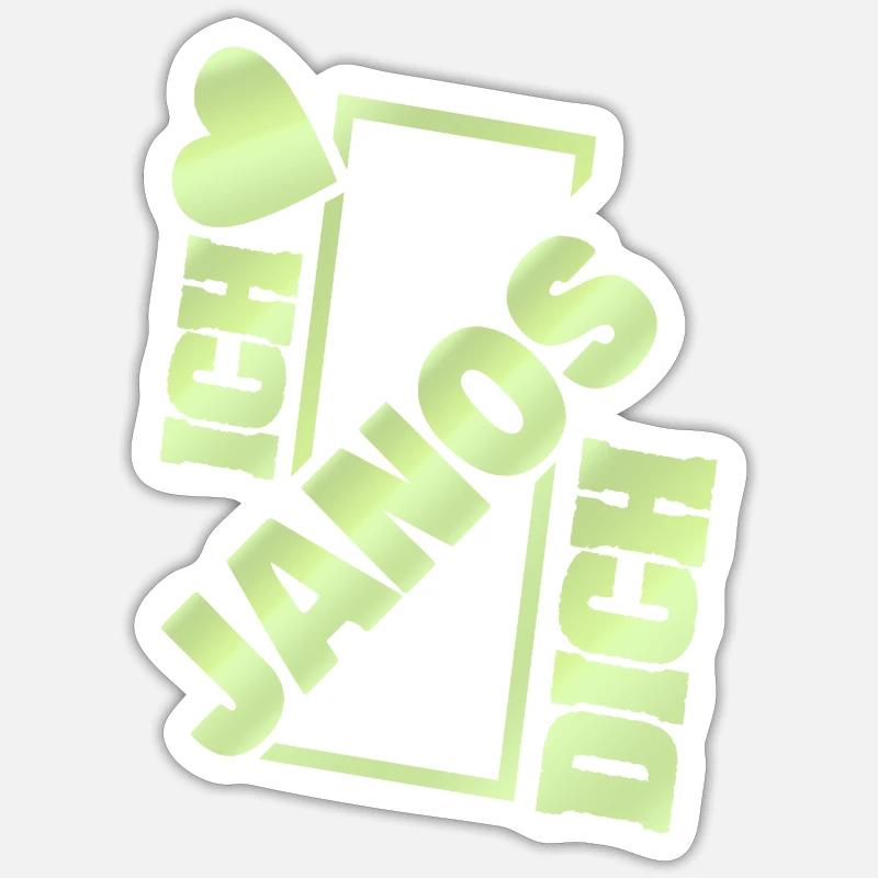 Janos - Sticker taille S (10 x 10 cm) - blanc mat
