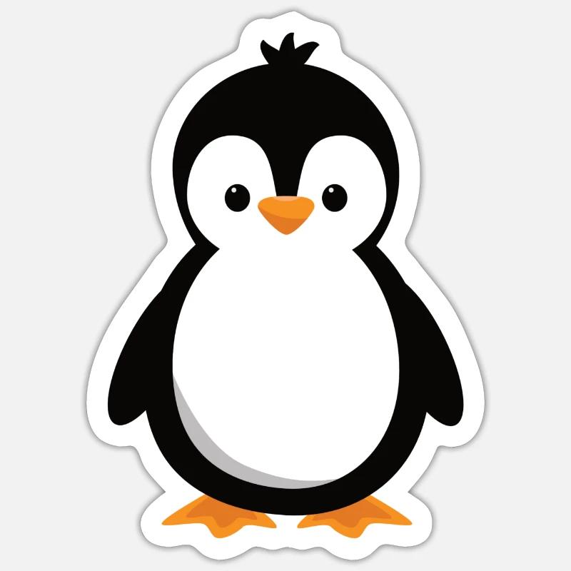 pingouin mignon - Sticker taille S (10 x 10 cm) - blanc mat