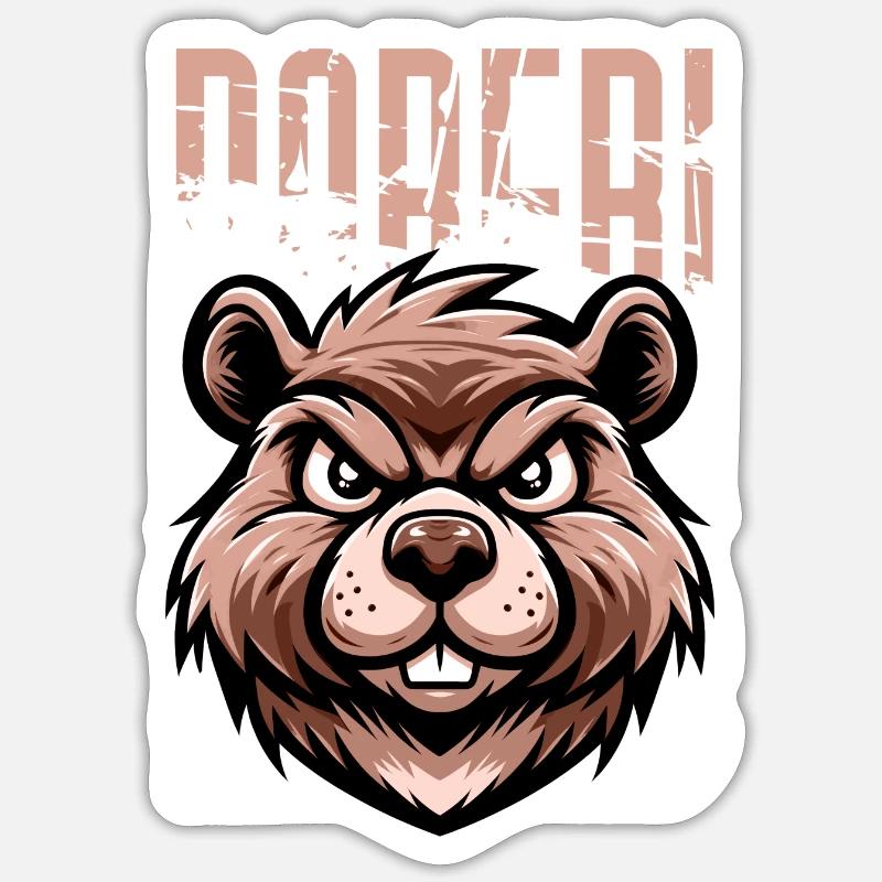 BOBER - Sticker taille S (10 x 10 cm) - blanc mat