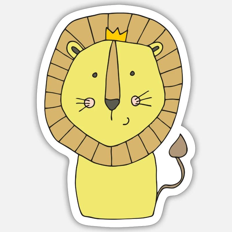 Lion - Sticker taille S (10 x 10 cm) - blanc mat