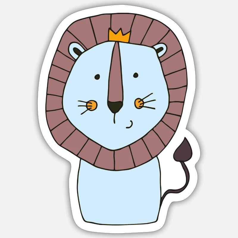 Bleu Lion - Sticker taille S (10 x 10 cm) - blanc mat