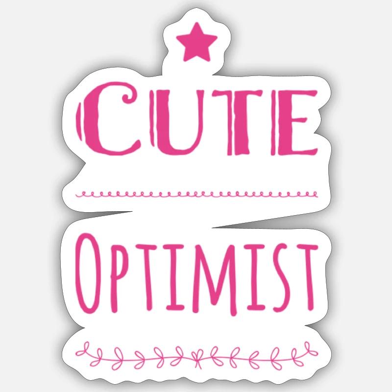 Cute Optimist - Sticker Größe S (10 x 10 cm) - Mattweiß
