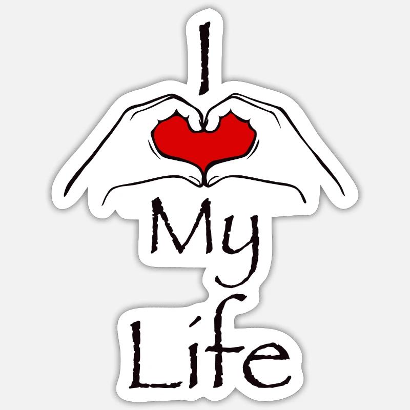 Vie amoureuse - Sticker taille S (10 x 10 cm) - blanc mat