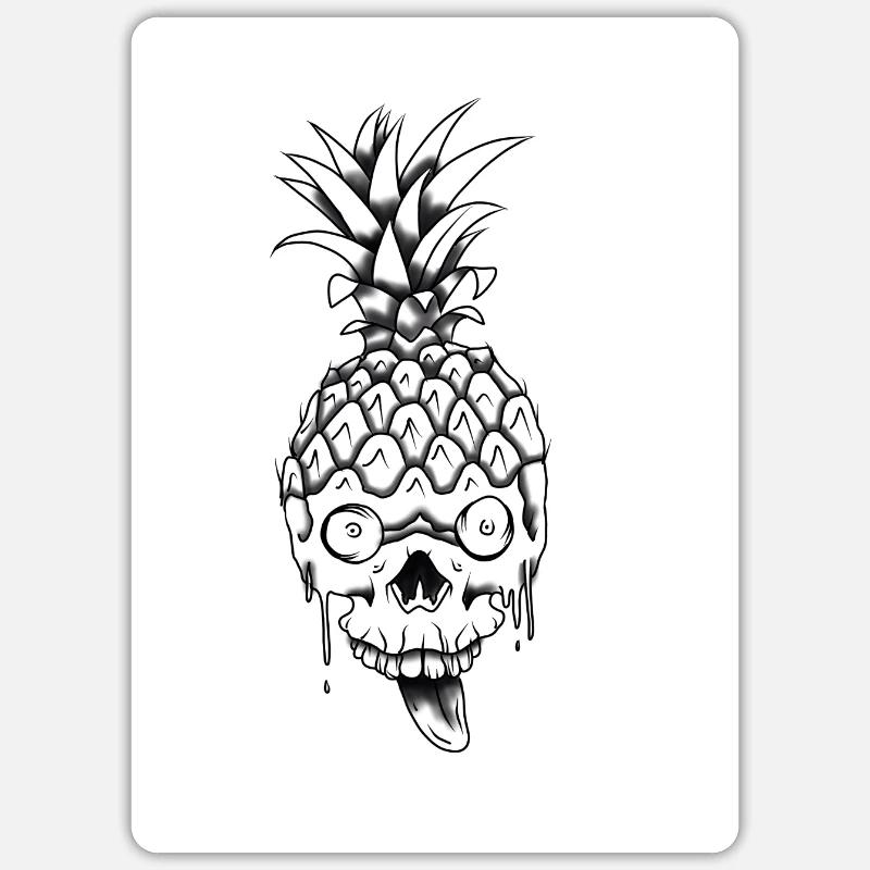 Crazy Pineapple - Sticker size S (10 x 10 cm) - white matte