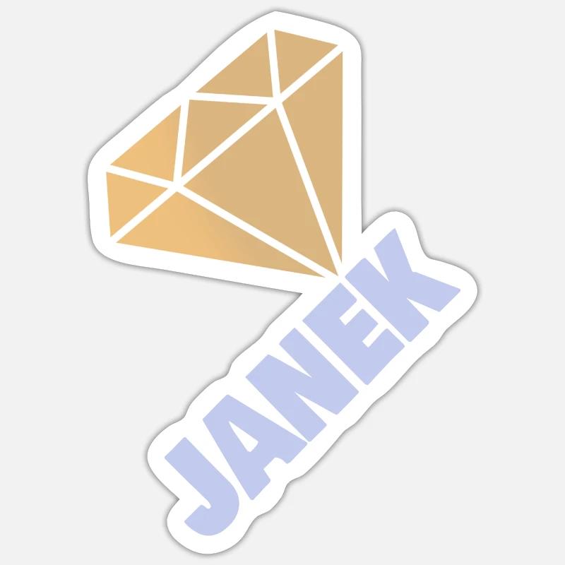 Edel Janek - Sticker taille S (10 x 10 cm) - blanc mat