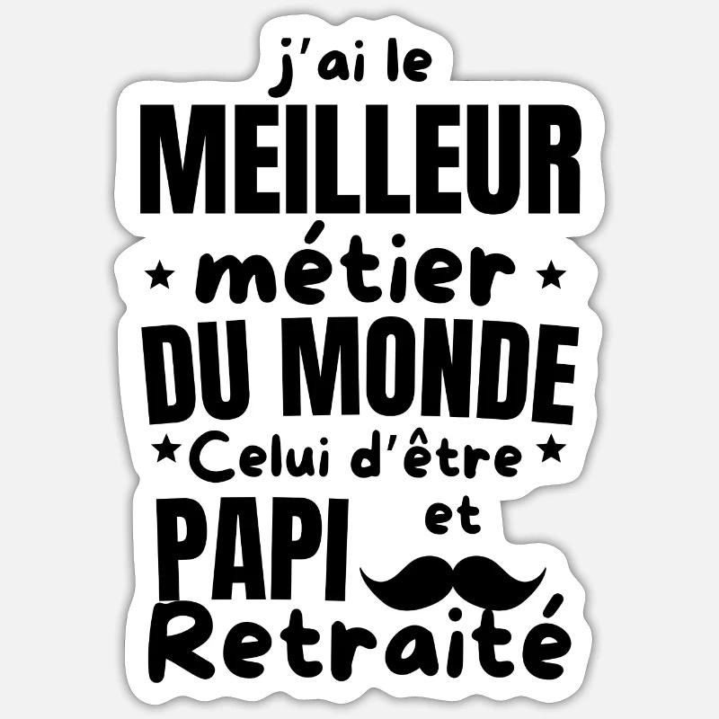 PAPI retraité Sticker taille S (10 x 10 cm)