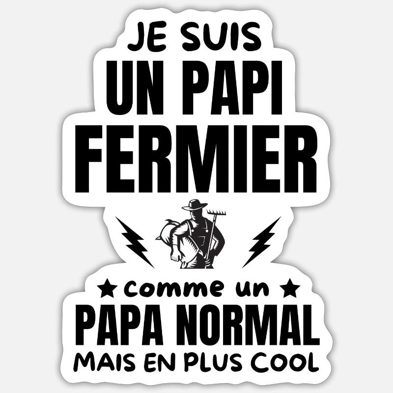PAPI FERMIER - Sticker taille S (10 x 10 cm) - blanc mat